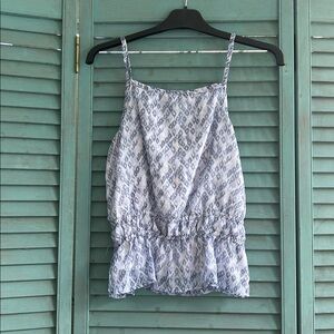 Abercrombie Kids White and Blue Top